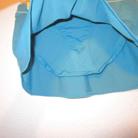 Lands End Swim Skirt Size 8 Lined Teal Tummy Control UPF Built In Brief NEW - Picture 4 of 7